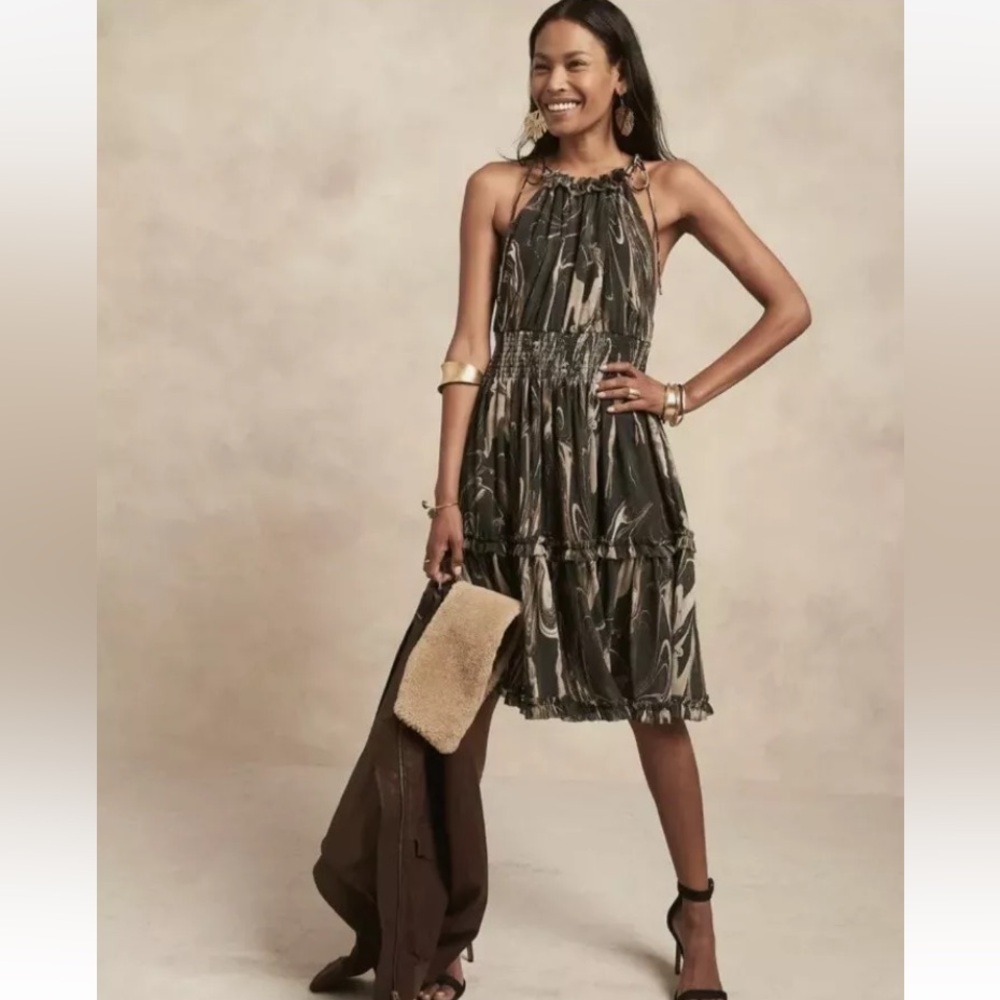 NEW Banana Republic Halter Marble Dress $159